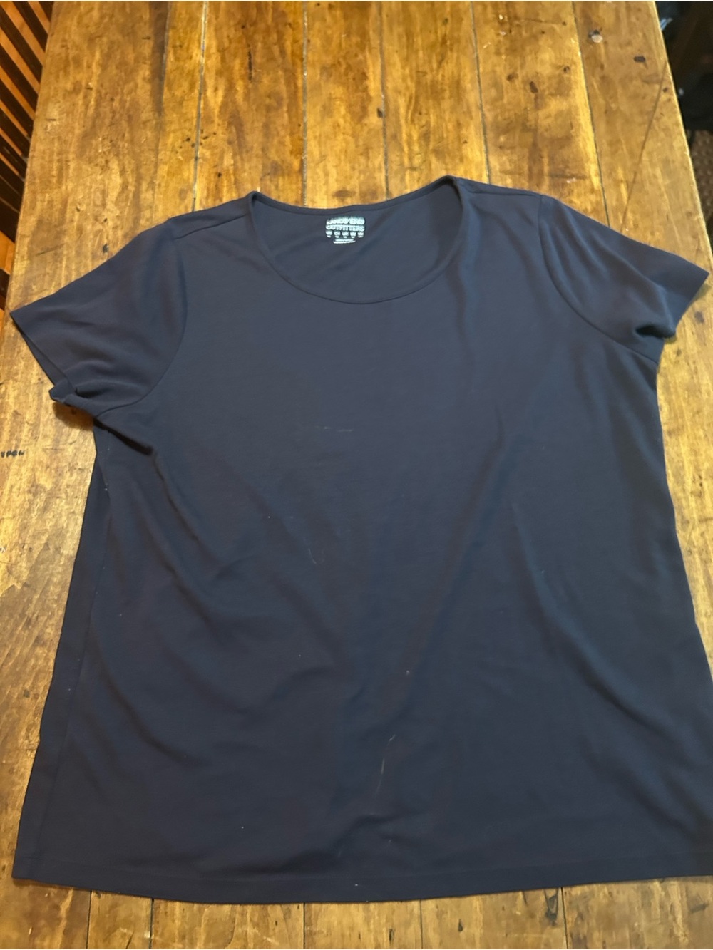 Lands' End Women's Short Sleeve Crewneck Tee - Navy Blue